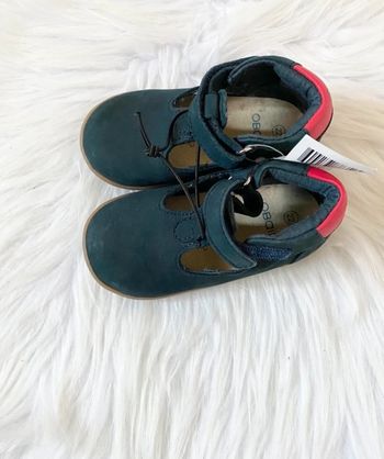 Chaussures bébé Obaïbi – Taille 20 – bleu marine/rouge – Neuf avec étiquette