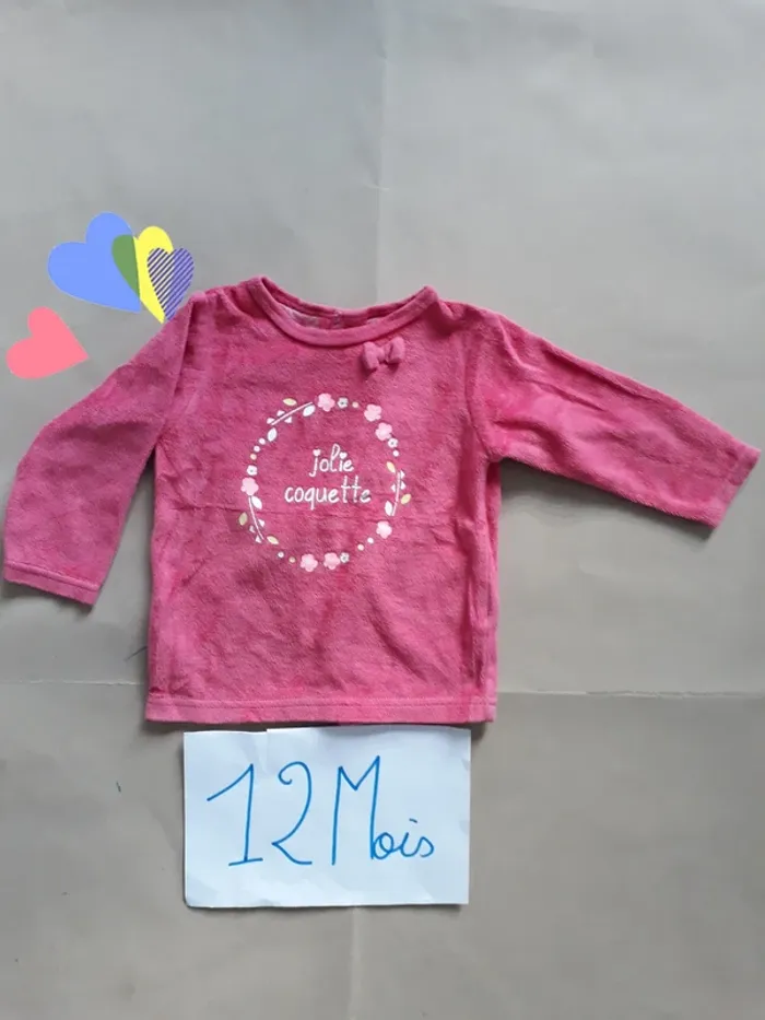 Haut Pyjamas velours 12 Mois