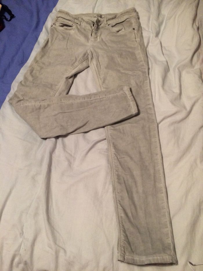 Pantalon jean droit taille basse effet smoke gris clair MEXX 42/44