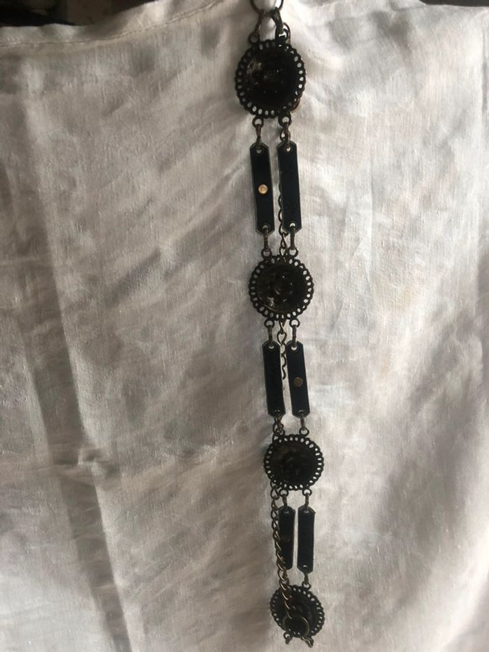 #ceinture #chaine #medaille #ajustable #bronze doré #100cm - photo numéro 2