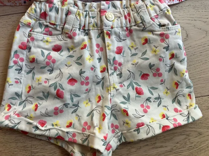 Ensemble blouse à bretelle + short + gilet blanc 3 ans fille Vertbaudet - photo numéro 3