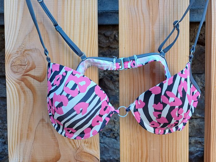 Magnifique bikini zèbré et fleuri rose Calvin Klein - photo numéro 3