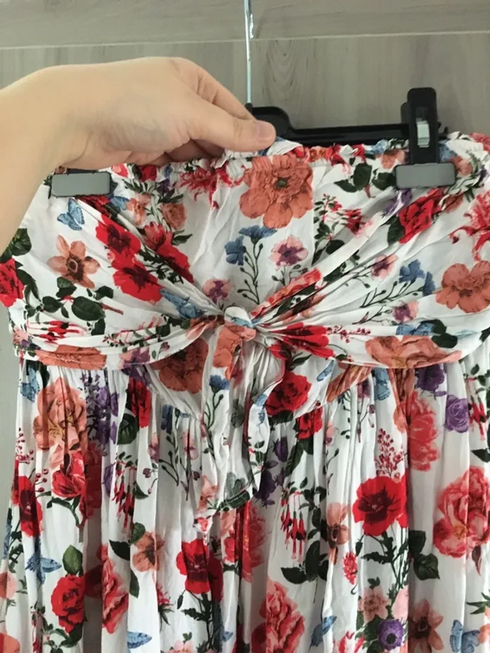 Robe bustier à fleurs courtes été T.38 - photo numéro 3