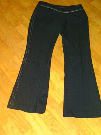 Pantalon NOVAGE habillé noir surpuqures blanches 36 TBE