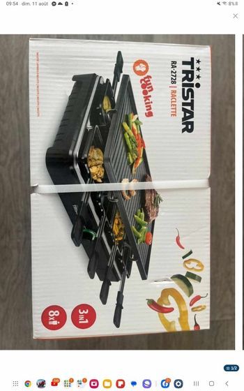 Appareil à raclette Tristar pour 8 personnes