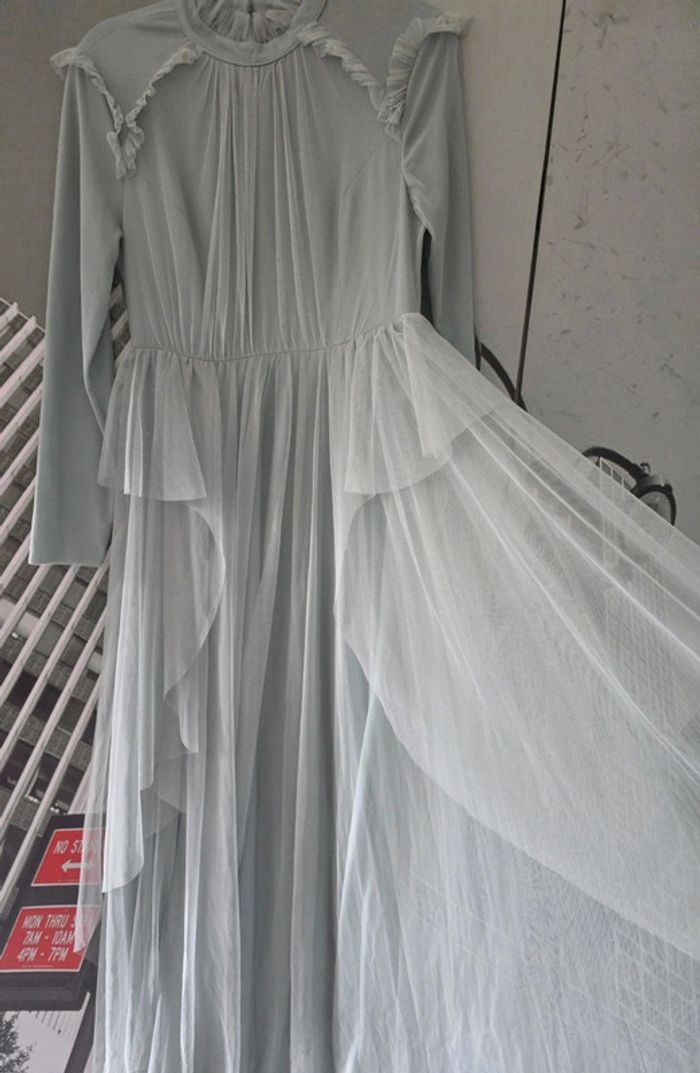 Robe de soirée/mariage vert d eau taille 42 wedding - photo numéro 3