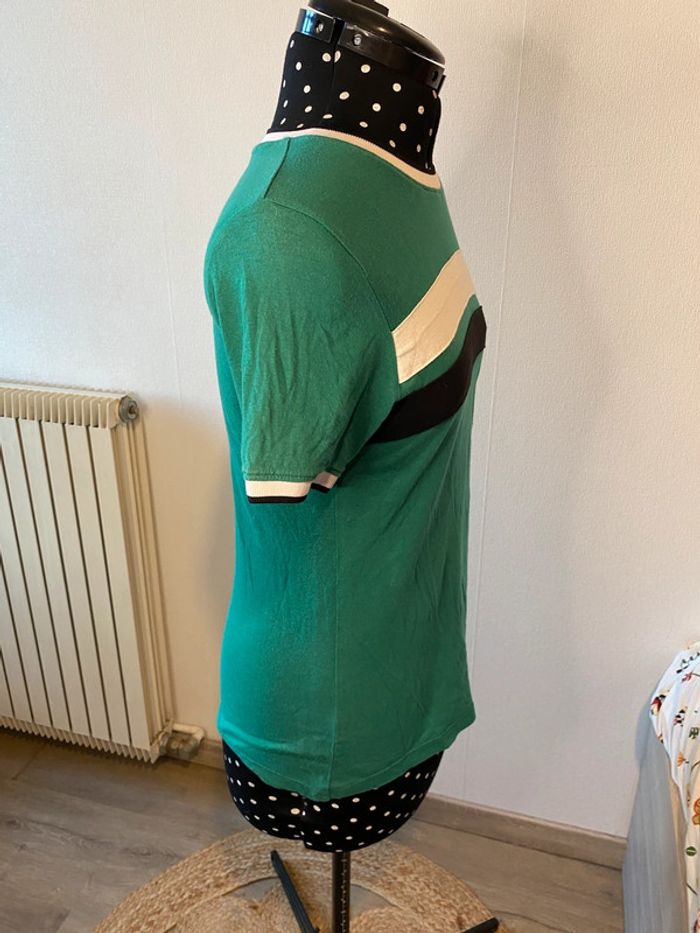 T-shirt à rayures vert et blanc Jennyfer taille S - photo numéro 3
