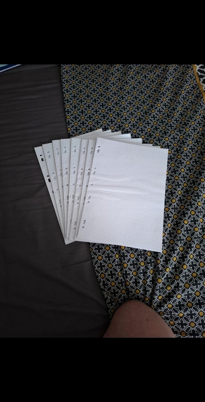 Feuilles petits carreaux