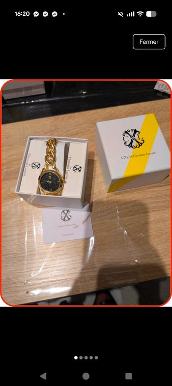 Montre CXL by Christian Lacroix - Dorée & Cadran Pailleté (NEUVE)