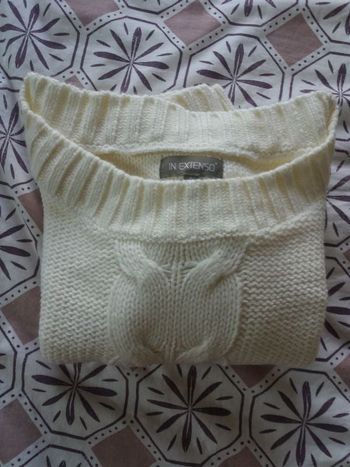 Pull cropped blanc