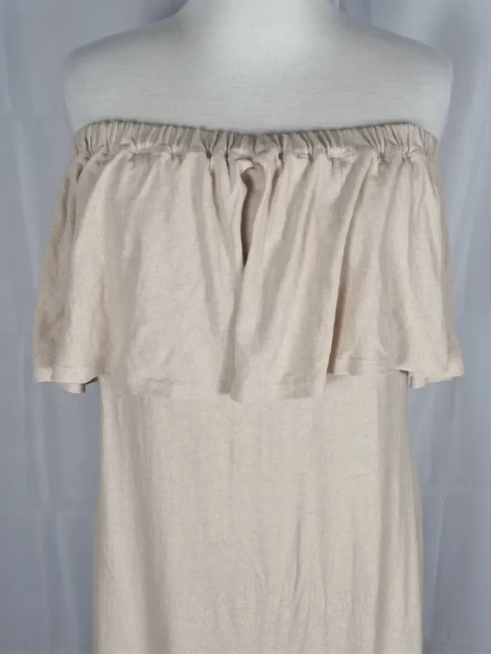 Robe longue bohème Sable 100% coton volant, ouverture dos Free People XS/34 aussi 36 - photo numéro 3