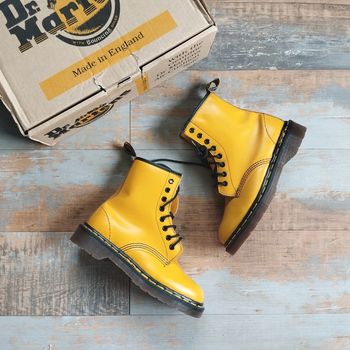 🔸1460 Dr. Martens collector mie Y2K Made in England T37 Jaune  rare !