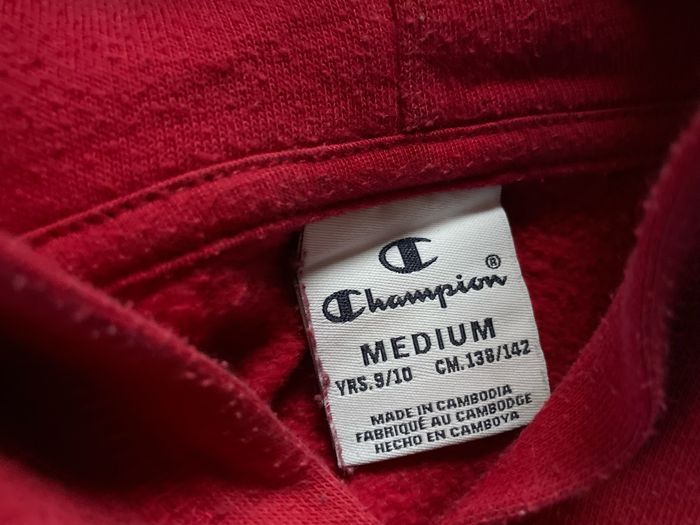 Pull sweat à capuche rouge framboise 9-10 ans Champion - photo numéro 3
