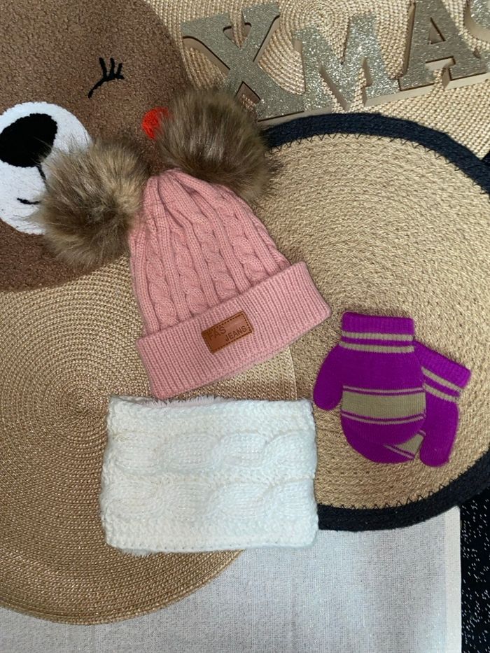 Bonnet snood moufles 12 mois