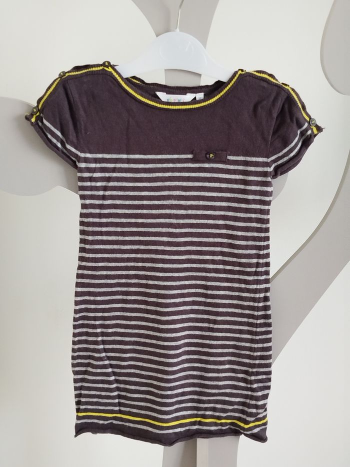 Robe manches courtes grise à rayures Kid Kanaï taille 3 ans