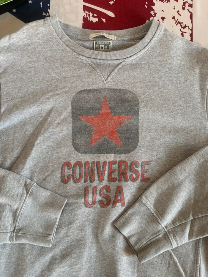 Sweat Converse gris made in italy taille - photo numéro 3
