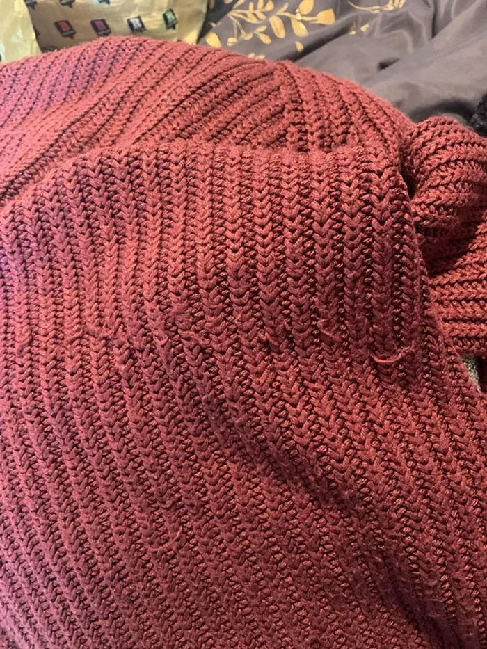 Pull en maille bordeaux femme - photo numéro 5