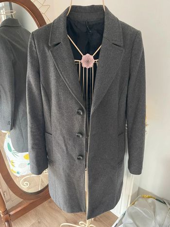 🍍 Manteau gris en laine Naf Naf 40