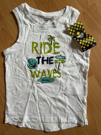 Beau débardeur blanc T. 5 ans/110 cm mixte neuf avec étiquette