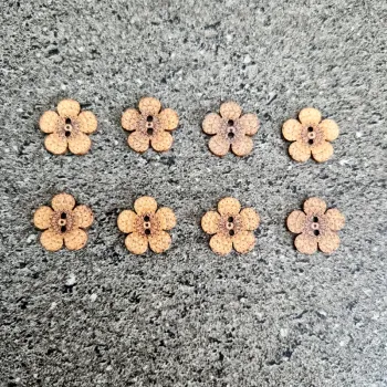 Lot de 8 boutons fleurs en bois