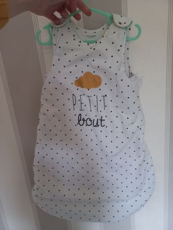 Gigoteuse blanche à pois 0-6 mois