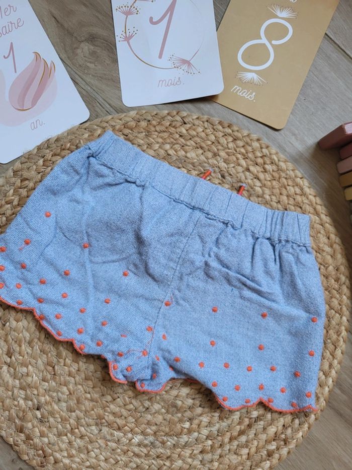 🌸Short couleur jean et orange 12 18 mois 86 cms zara - photo numéro 2