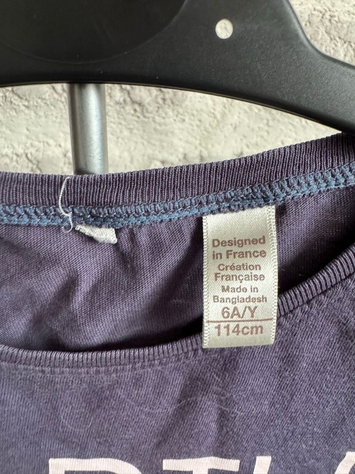 Tee shirt fille okaidi bleu marine 6 ans - photo numéro 2