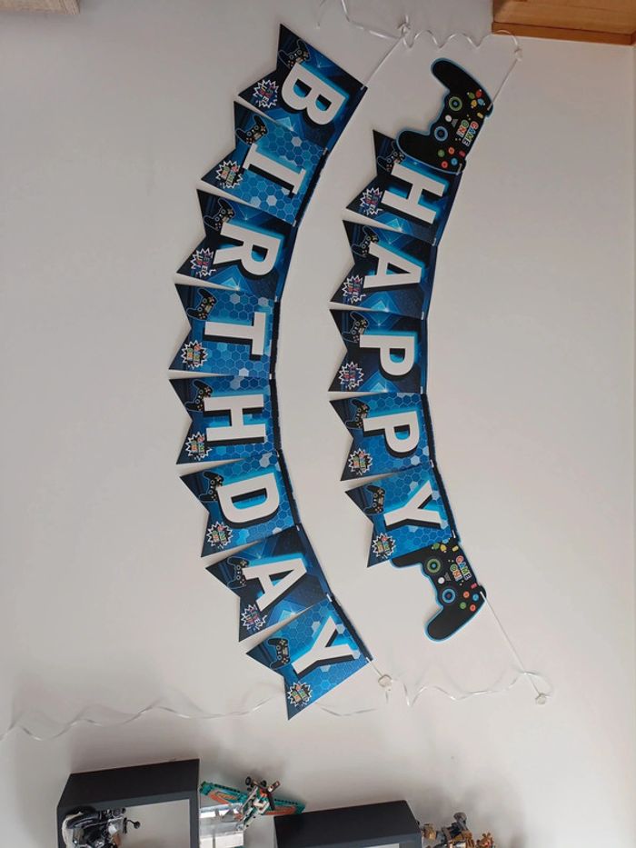 Lot anniversaire gamer gaming bleue - photo numéro 3