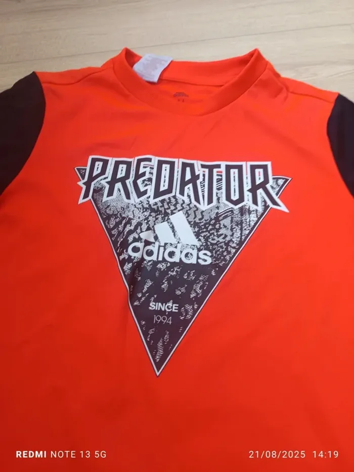Magnifique t-shirt orange adidas taille 12 ans - photo numéro 2