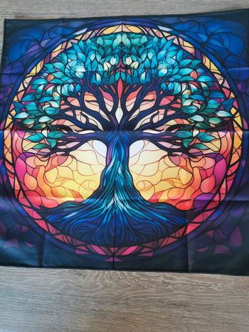 Nappe de tarot ou divinatoire arbre de vie multicolore