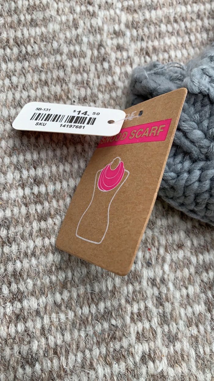 Tour de coup unisexe gris foulard tube cadeau Noël - photo numéro 2