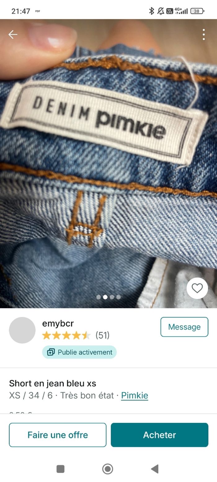 Short jeans xs Pimkie - photo numéro 5