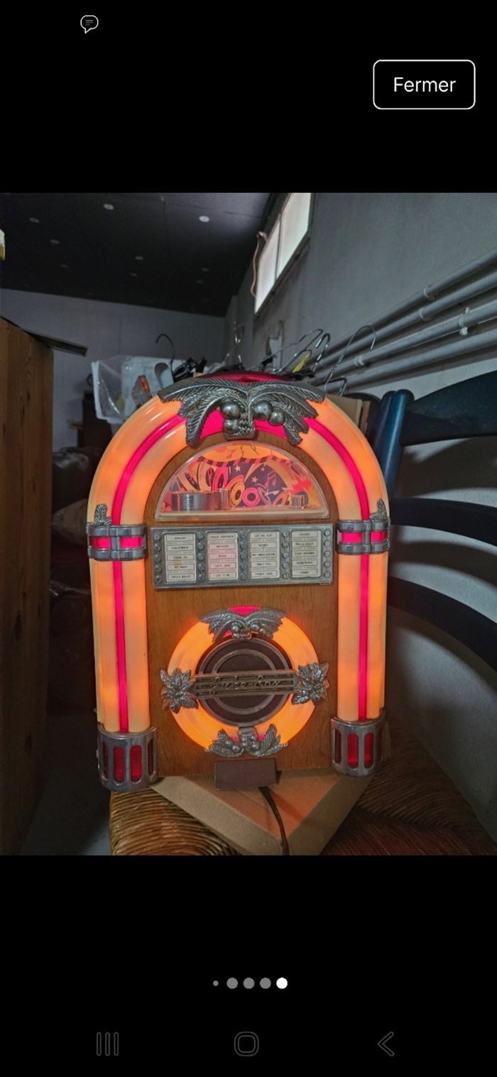 Mini juke box radio cassette vintage à fil - photo numéro 7