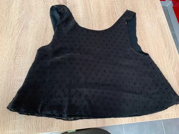 Crop top fluide noir