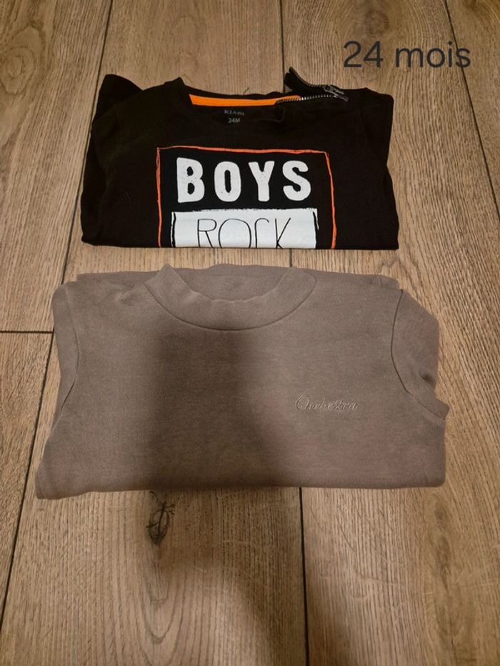 Lot 2 t-shirts manches longue 24 mois
