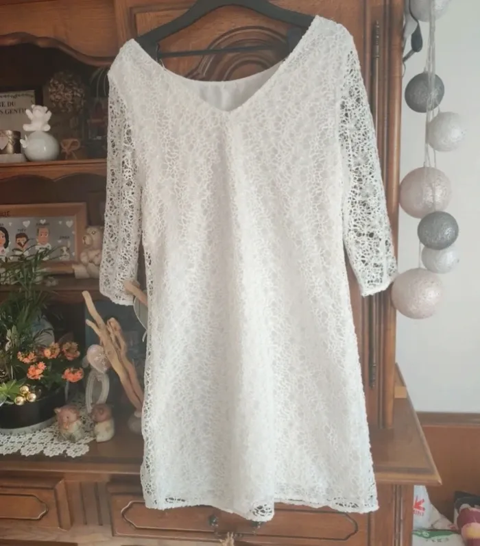 Robe blanche brodé Naf naf - photo numéro 3