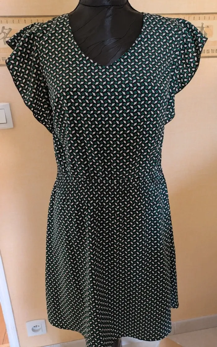 Robe été fluide verte très bon état cache cache S 36 - photo numéro 2