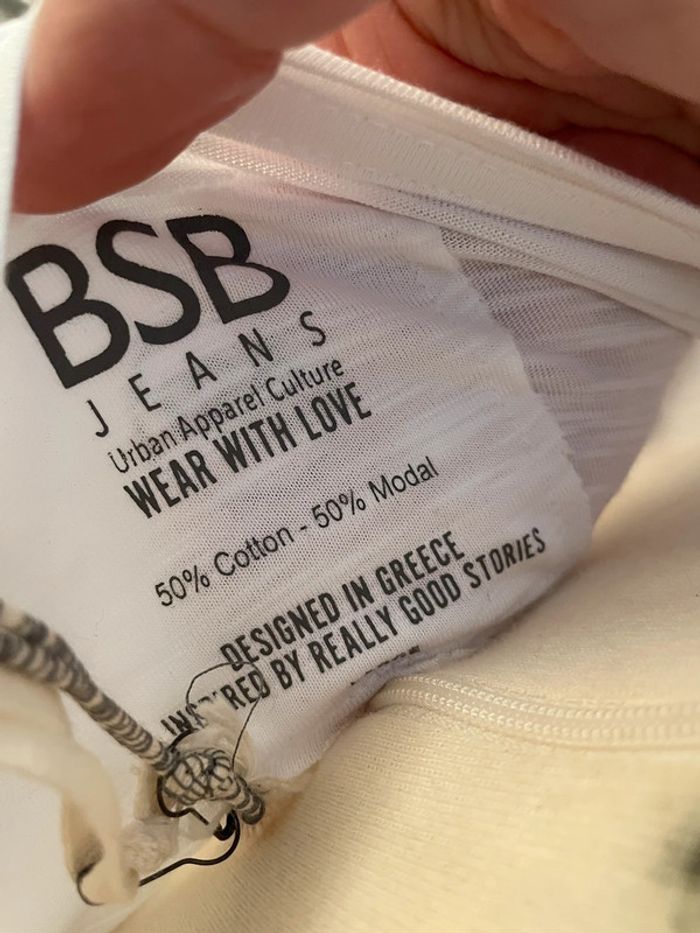 T-shirt blanc ample coton neuf BSB - photo numéro 6
