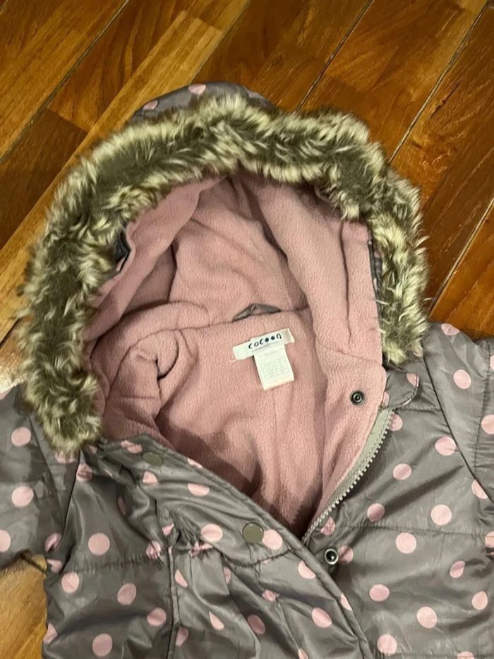 Combinaison pilote Cocoon la redoute 9 mois gris à pois rose - photo numéro 3