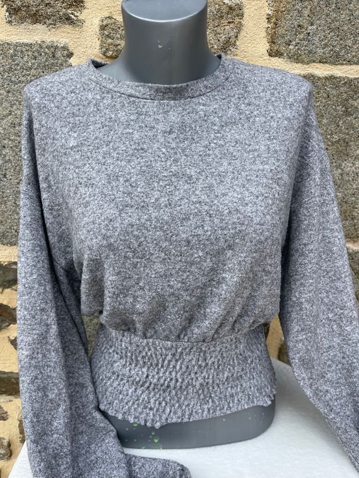 Pull en maille fine gris - Zara - photo numéro 3