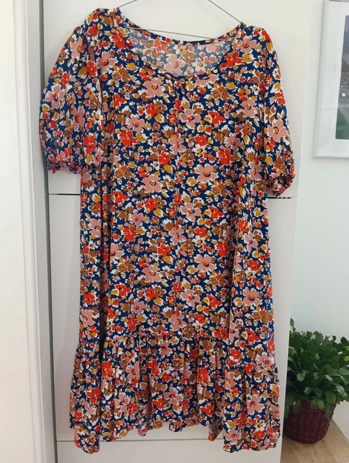 Robe fleurie handmade volantée en bas - photo numéro 2