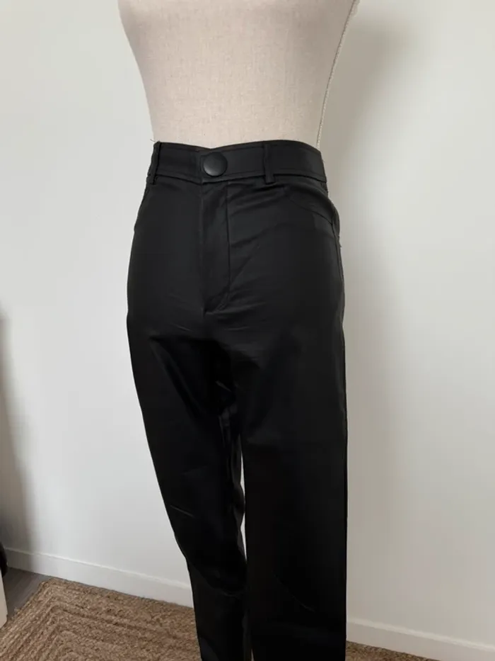 Pantalon legging zara noir enduit long pantaloni pantalones Vloeiende Calças cuir skinny donna woman - photo numéro 3