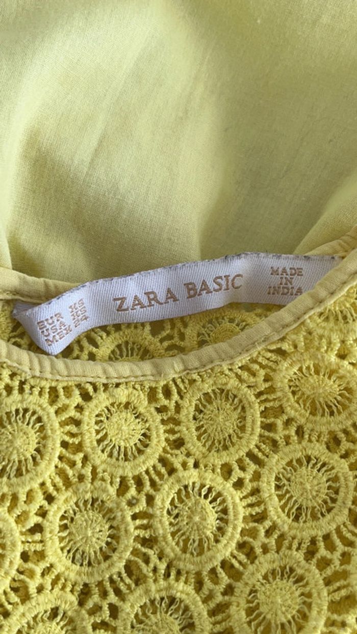 Blouse jaune à dentelle zara XS - photo numéro 6