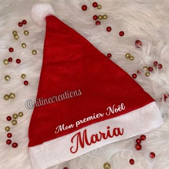 Bonnet de Noël mon premier noël personnalisé🎅