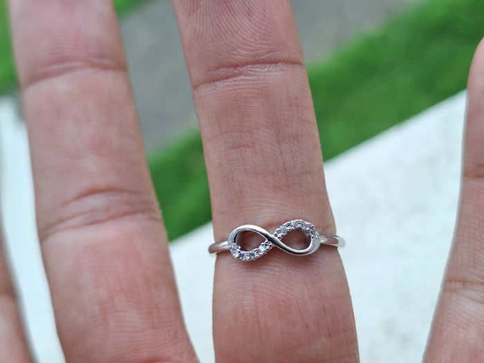 Bague Ouverte Argentée design infini pour femme Cadeau pour elle, Ajustable - photo numéro 5