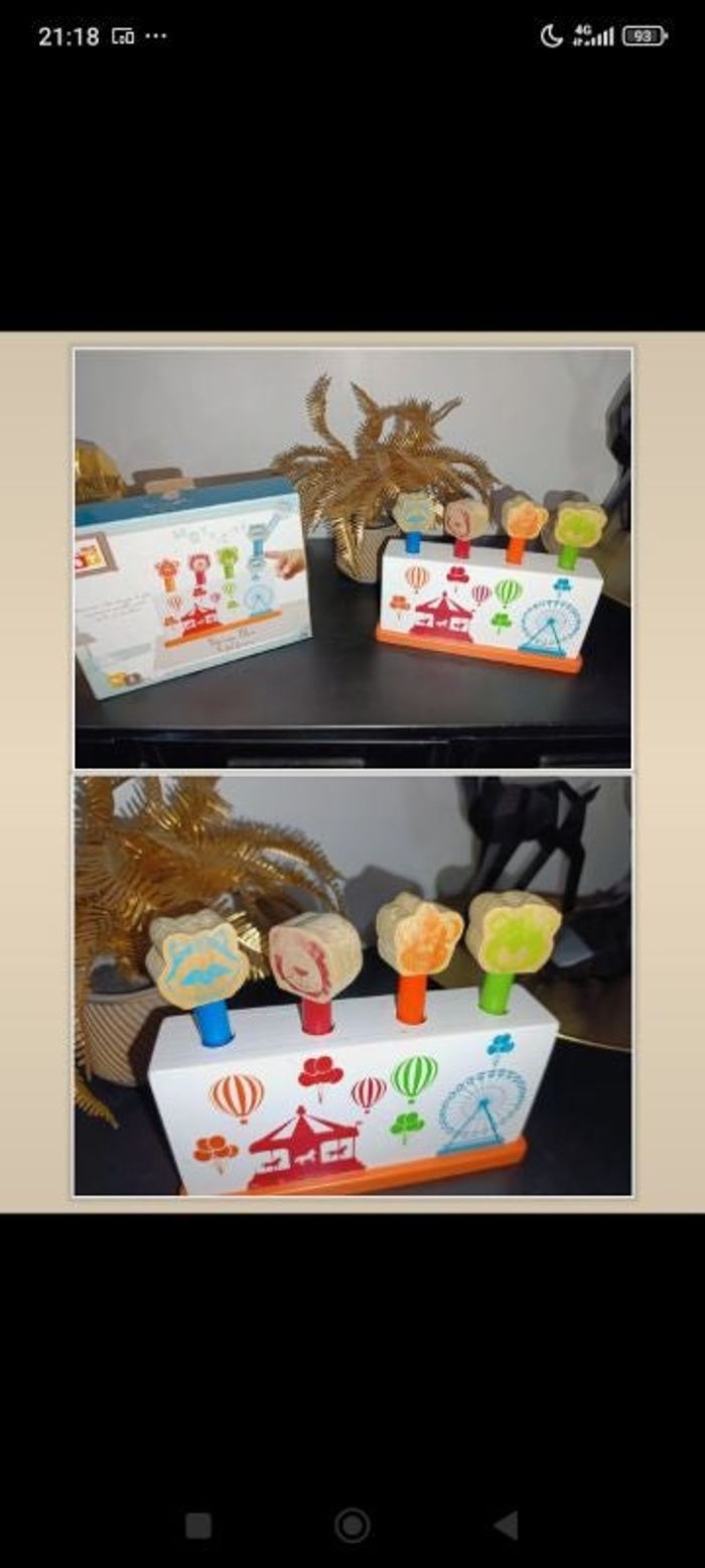 Jeux en bois de motricité pop up Elio fête foraine, jeux d'éveil