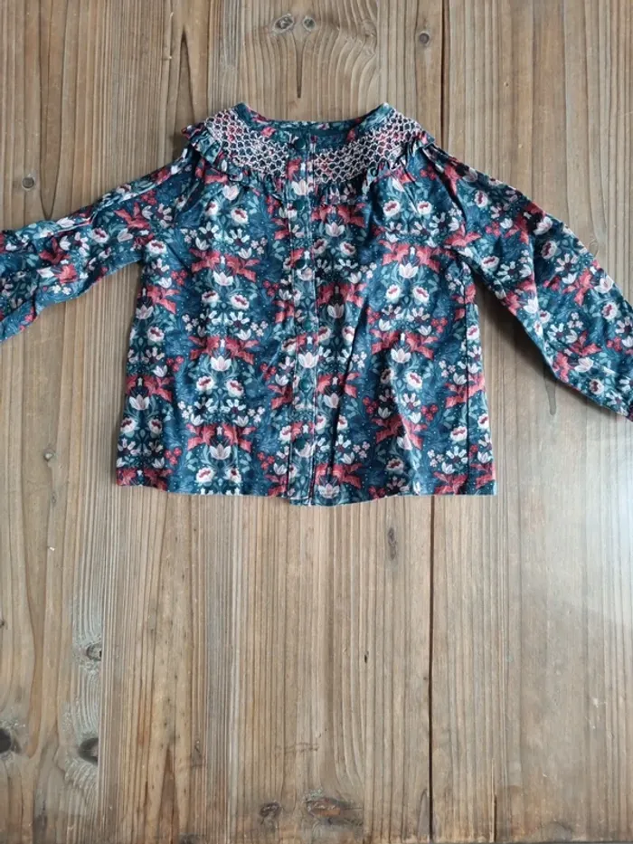 Blouse chemise fleurie sergent major 24 mois