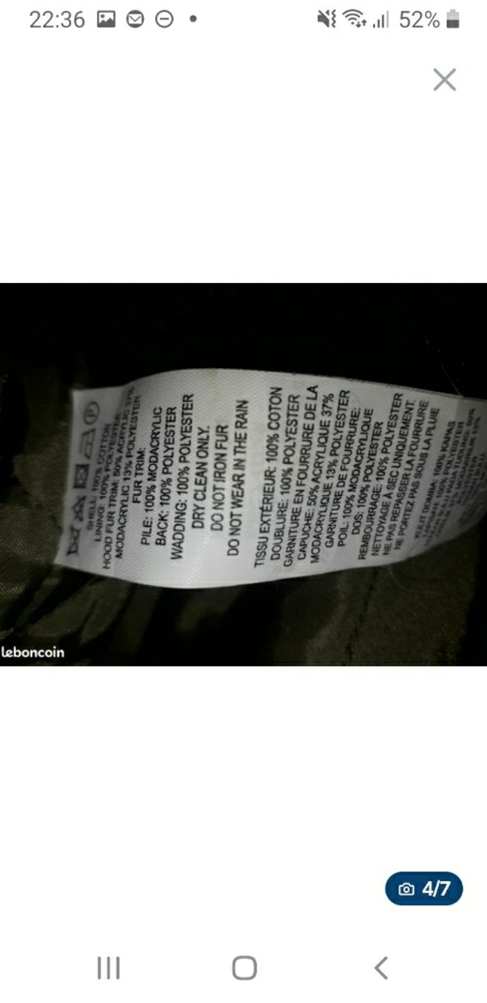 Parka femme matelassée sans manches + fourrure FC jeansT 36 38 - photo numéro 4