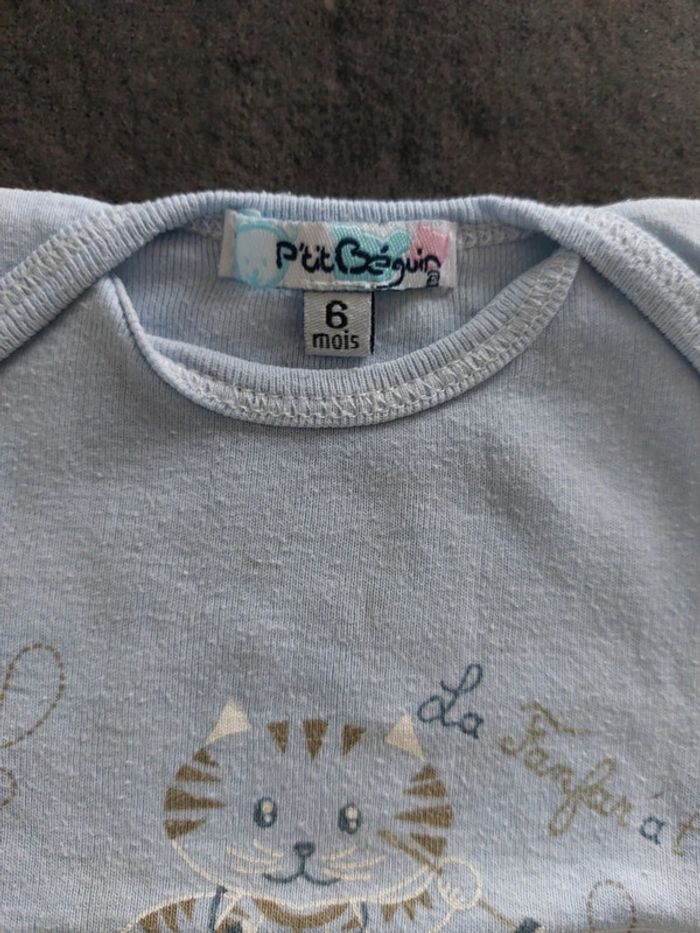 Lot de 2 bodies manches courtes 👦 Petit Béguin 💯% coton 6mois - photo numéro 8