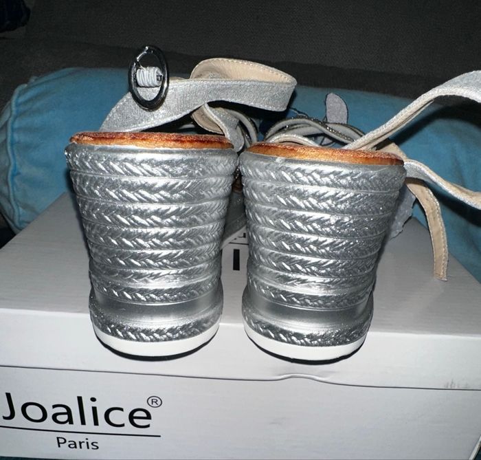 Sandale à talons compensées argenté taille 39 - photo numéro 2
